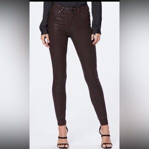 RARE Womens Paige Hoxton Ankle Chicory Coffee Luxe Coated Jean Size 29, MSRP 239